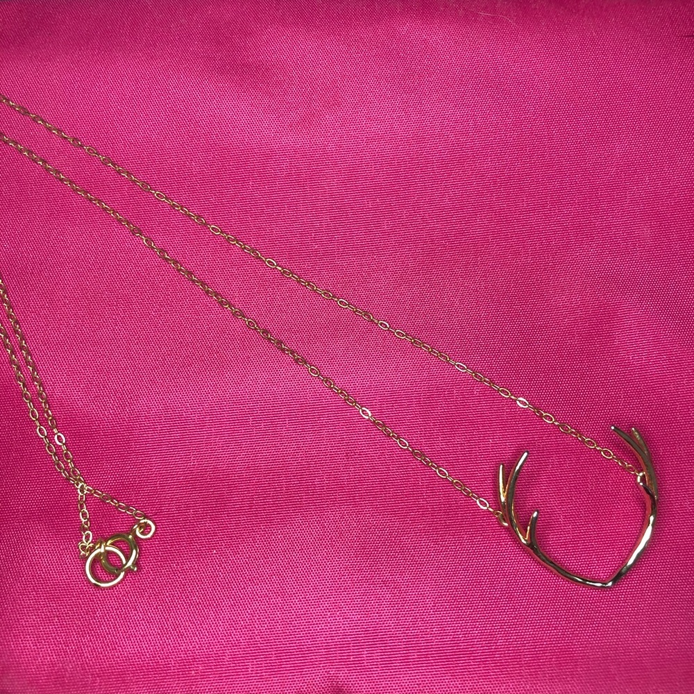 Gold Deer Antler Necklace